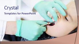  Presentation with dentist - PPT layouts with boy crying - kid visiting dentist office background and a sky blue colored foreground