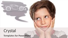  Presentation with child teen - Theme with boy dreaming about a car background and a lemonade colored foreground