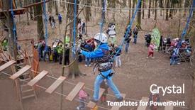  Presentation with forest bridge - PPT theme enhanced with panda security - boy dressed and equipped background and a gray colored foreground