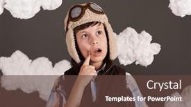  Presentation with dreams - Colorful slide deck enhanced with boy-dressed-in-a-retro backdrop and a tawny brown colored foreground