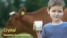  Presentation with old farm - Presentation theme featuring boy drinking milk on farm background and a  colored foreground