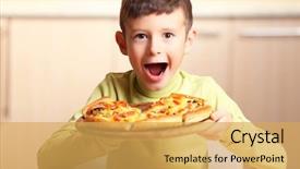  Presentation with delivery boy - Cool new presentation with boy eating pizza at home backdrop and a yellow colored foreground