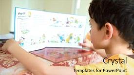  Presentation with storybook - Presentation consisting of boy engross in his storybook background and a coral colored foreground