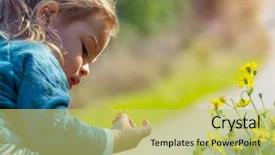  Presentation with preemie baby close up - Amazing theme having boy enjoying little yellow wildflowers backdrop and a yellow colored foreground