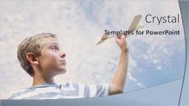  Presentation with toy - Slide deck featuring boy-flying-a-toy-balsa background and a light gray colored foreground