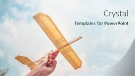  Presentation with sky sun - Theme with boy-flying-a-toy-balsa background and a sky blue colored foreground