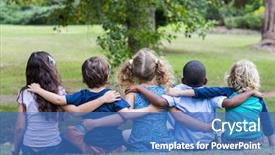  Presentation with park - PPT layouts enhanced with boy friend girl friend - happy child in the park background and a teal colored foreground