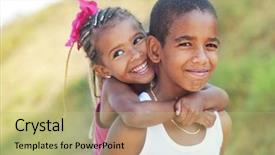  Presentation with children playing - Amazing slide set having boy friend girl friend - portrait of happy children playing backdrop and a mint green colored foreground