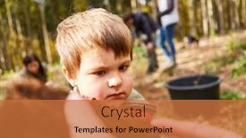  Presentation with tour - PPT theme enhanced with boy-from-the-forest-day background and a red colored foreground