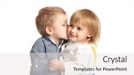  Presentation with children - Colorful PPT layouts enhanced with boy girl - cute little children on white backdrop and a white colored foreground