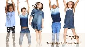  Presentation with white parents and black children - PPT layouts with boy girl - cute stylish children on white background and a lemonade colored foreground