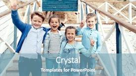  Presentation with autumn blue - Presentation design consisting of boy girl - group of fashion children wearing background and a teal colored foreground