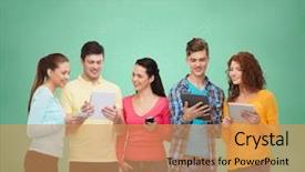  Presentation with friendship school - Audience pleasing PPT theme consisting of boy girl blackboard - friendship technology education school backdrop and a yellow colored foreground