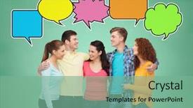  Presentation with meditation children education school - Beautiful PPT theme featuring boy girl blackboard - school education communication and people backdrop and a  colored foreground