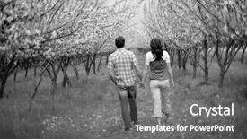  Presentation with friendship - Slide set with boy girl friendship - couple in love walking background and a gray colored foreground