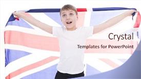  Presentation with british - Beautiful presentation featuring boy holding a british flag backdrop and a lemonade colored foreground