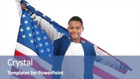  Presentation with lgbt diversity rainbow flag isolated - Slide set featuring boy holding american flag isolated background and a  colored foreground