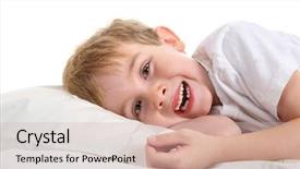  Presentation with lost - Slide set featuring boy holding his lost tooth background and a soft green colored foreground