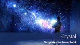  Presentation with moon - Presentation design with boy-holding-moon-at-night background and a ocean colored foreground
