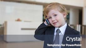  Presentation with crime thriller suit and tie - PPT theme with boy in a business suit background and a  colored foreground