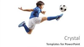  Presentation with sports - Cool new theme with boy-in-a-sports-jersey backdrop and a white colored foreground