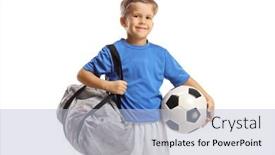  Presentation with ball sports - Presentation having boy-in-a-sports-jersey background and a  colored foreground