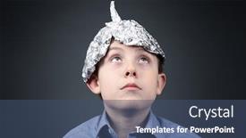  Presentation with tin mining - Colorful presentation design enhanced with boy-in-a-tin-foil backdrop and a ocean colored foreground