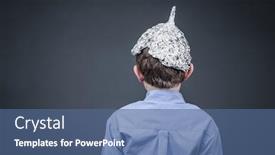  Presentation with hat - Amazing slide set having boy-in-a-tin-foil backdrop and a ocean colored foreground