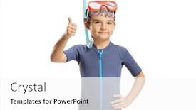  Presentation with mask - Presentation design enhanced with boy-in-a-wetsuit background and a white colored foreground