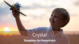  Presentation with dreams - Beautiful presentation theme featuring boy-in-a-white-shirt backdrop and a tawny brown colored foreground