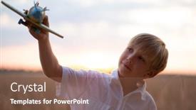  Presentation with dreams - PPT layouts featuring boy-in-a-white-shirt background and a tawny brown colored foreground