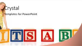  Presentation with baby blocks - Slides enhanced with boy in alphabetical blocks background and a white colored foreground