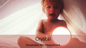  Presentation with diaper - Audience pleasing PPT layouts consisting of boy in diaper with flashlight backdrop and a coral colored foreground