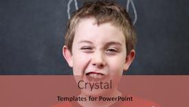  Presentation with devil - Theme enhanced with boy-in-front-of-blackboard background and a coral colored foreground