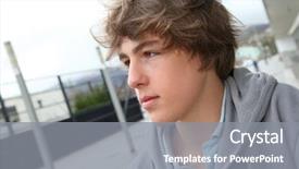  Presentation with school building - Presentation featuring  background and a  colored foreground.