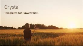 Presentation with sun life insurance - PPT theme consisting of boy-in-front background and a cream colored foreground