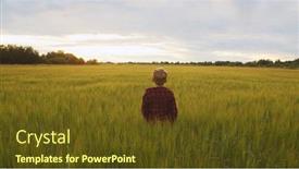  Presentation with agricultural - Presentation theme featuring boy-in-front background and a tawny brown colored foreground