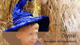  Presentation with wizard - Amazing slide set having boy in halloween costume - little backdrop and a  colored foreground