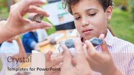  Presentation with summer school - Cool new slide set with boy-in-summer-school-s backdrop and a coral colored foreground