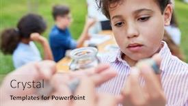  Presentation with minerals - Beautiful slide deck featuring boy-in-the-summer-camp backdrop and a lemonade colored foreground