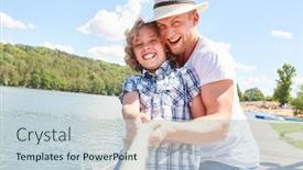  Presentation with summer camp - Presentation design consisting of boy-in-tug-of-war background and a lemonade colored foreground