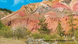  Presentation with mars - PPT theme consisting of boy in valley of mars background and a gold colored foreground