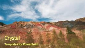  Presentation with mars - Amazing PPT theme having boy in valley of mars backdrop and a tawny brown colored foreground