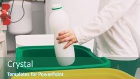  Presentation with plastic bottle - Presentation consisting of boy-is-throwing-the-empty background and a ocean colored foreground