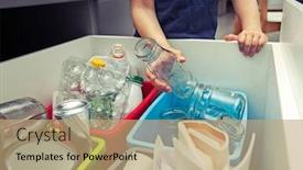  Presentation with garbage - Cool new PPT theme with boy-is-throwing-the-glass backdrop and a coral colored foreground