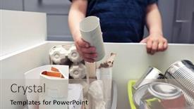  Presentation with bin - Slide set enhanced with boy-is-throwing-the-paper background and a mint green colored foreground