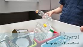  Presentation with bin - Amazing presentation design having boy-is-throwing-the-plastic backdrop and a light blue colored foreground