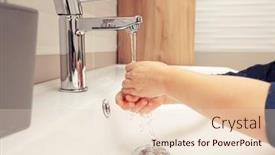 Presentation with under water - PPT layouts featuring boy-is-washing-his-hands background and a lemonade colored foreground