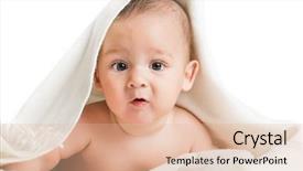  Presentation with naughty boy - Cool new slide deck with boy isolated on white background backdrop and a lemonade colored foreground