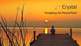  Presentation with lake dock - Slide deck enhanced with boy jumping dock - orange lake background and a gold colored foreground